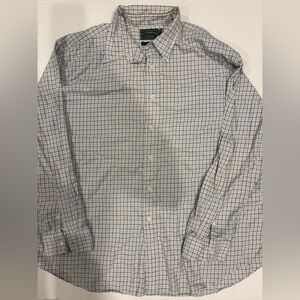 C.C. Filson Men's Plaid 100% Cotton Button Up  Shirt White Blue Size XXL **READ*